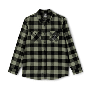 Green Black Buffalo Plaid Flannel Shirt — Classic Plaid Button‑Front Shirt