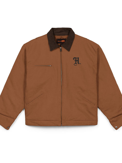 Duck Cloth Work Jacket — Carhartt-Style Brown Chore Coat